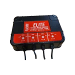 ELITE 40A 14.4V Charger - 4 Bank Front View of an Elite 12V 40A Sealed Onboard Lithium Charger, delivering efficient charging for your lithium batteries.